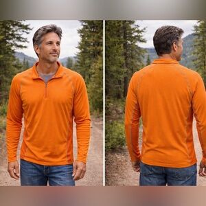 Patagonia Men’s Capilene Performance Tech Large Orange Zip-Neck Layer Gorpcore